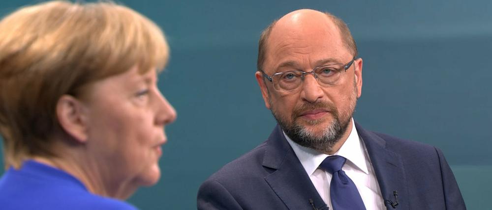 Martin Schulz beim TV-Duell mit Angela Merkel.