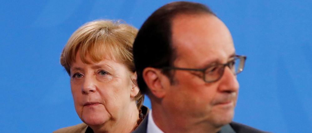 Merkel und Hollande bei einem Treffen im Kanzleramt am Dienstag. 