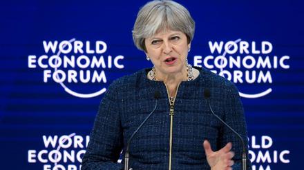 Großbritanniens Premierministerin Theresa May in Davos.