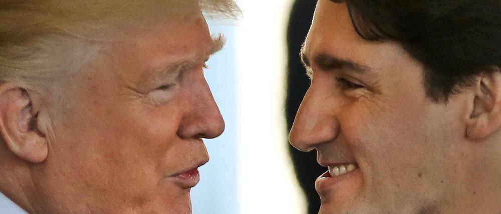 US-Präsident Donald Trump (links) und Kanadas Premier Justin Trudeau im Februar in Washington.