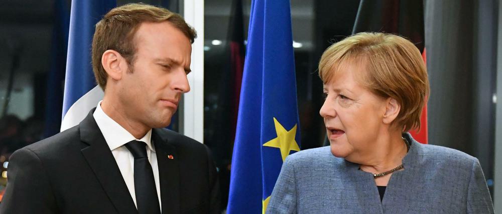 Bundeskanzlerin Angela Merkel und Frankreichs Präsident Emmanuel Macron.