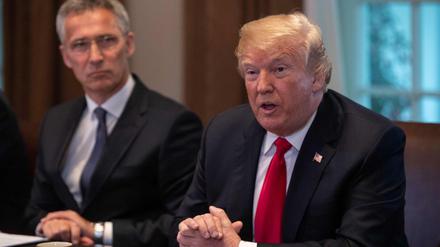 Donald Trump bei einem Treffen mit Nato-Generalsekretär Jens Stoltenberg am Donnerstag im Weißen Haus.