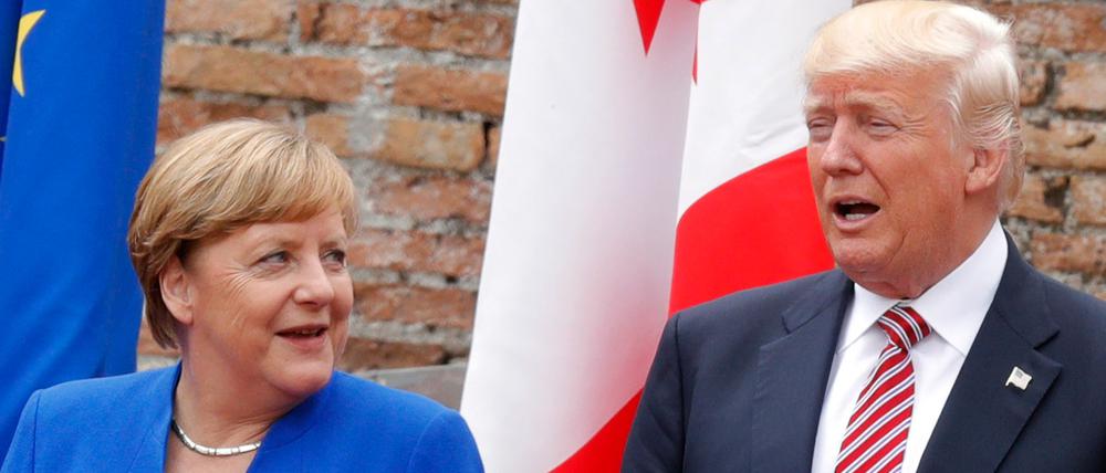 Verstehen sich laut Trump "großartig": Bundeskanzlerin Merkel und der US-Präsident.