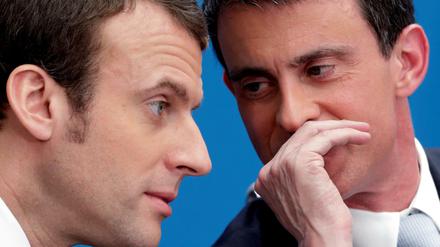 Komplizen - und Rivalen. Der damalige Wirtschaftsminister Macron (links) und der frühere Regierungschef Valls im April 2015.