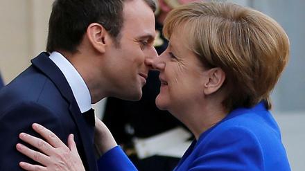 Präsident Emmanuel Macron und Kanzlerin Angela Merkel am Donnerstag in Paris.