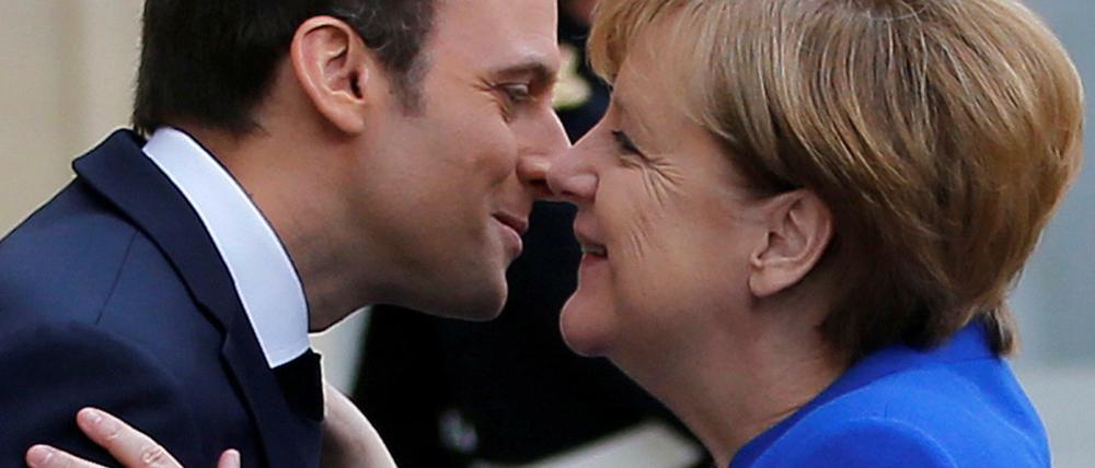 Präsident Emmanuel Macron und Kanzlerin Angela Merkel am Donnerstag in Paris.