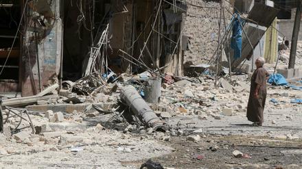 Zerstörungen im Viertel Tariq al-Bab in Aleppo 