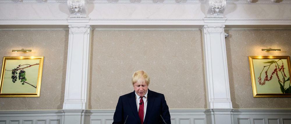 Boris Johnson verkündet am 30. Juni 2016, dass er nicht als Kandidat für die Cameron-Nachfolge zur Verfügung steht.
