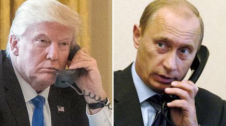 US-Präsident Donald Trump und Präsident Wladimir Putin: Trump meint, dass die Ermittlungen in der Russland-Affäre dem Ansehen seines Landes schaden. 