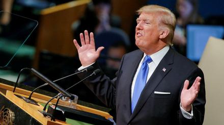 Donald Trump redet vor der Vollversammlung der Vereinten Nationen. 
