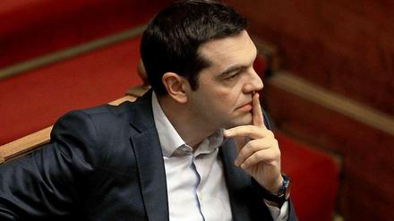 Der griechische Regierungschef Alexis Tsipras im Parlament in Athen.