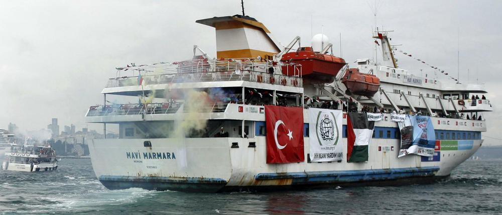 Anlass der Spannungen: Im Mai 2010 stürmten israelische Soldaten das Gazi-Schiff mit türkischen Aktivisten an Bord. 