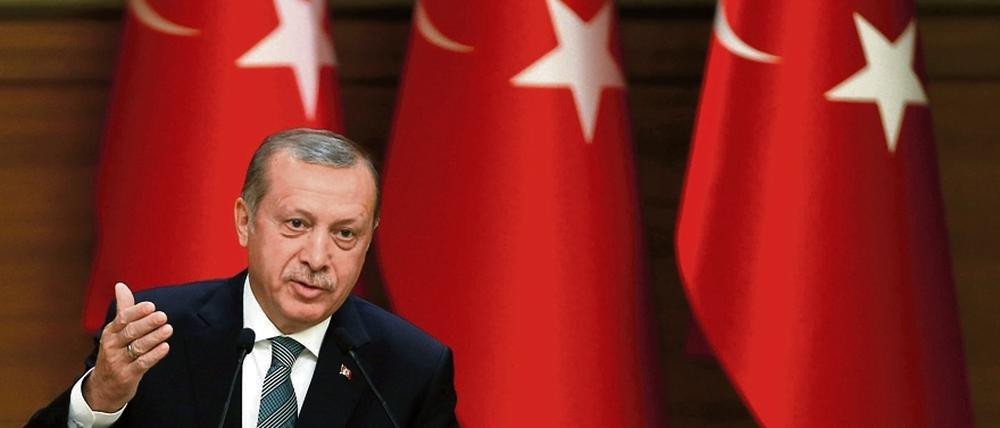 Zeigt bislang kein Entgegenkommen in Richtung einer Änderung der Anti-Terrorgesetze: der türkische Präsident Recep Tayyip Erdogan. 