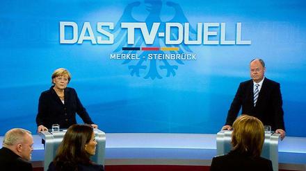 TV-Duell: Angela Merkel (CDU) gegen Peer Steinbrück (SPD).