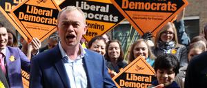 Tim Farron, Chef der Liberaldemokraten, im Wahlkampf in London.  