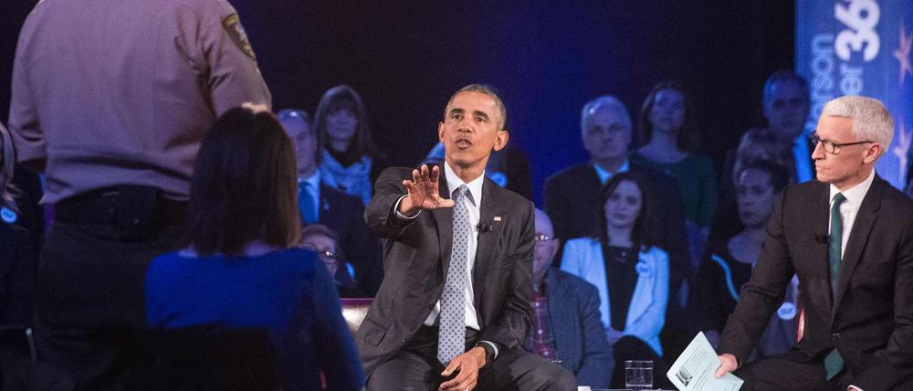 US Präsident Barack Obama bei der Diskussion in Fairfax.