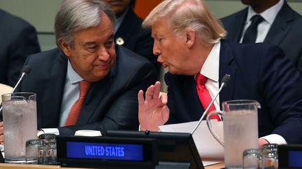 US-Präsident Donald Trump am Montag bei den Vereinten Nationen, neben ihm UN-Generalsekretär Antonio Guterres.