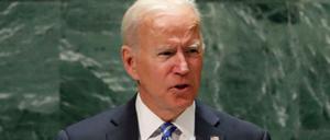US-Präsident Joe Biden am Dienstag vor den Vereinten Nationen. 