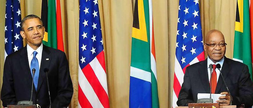 US-Präsident Barack Obama traf am Samstag auf seinen südafrikanischen Amtskollegen Jacob Zuma.