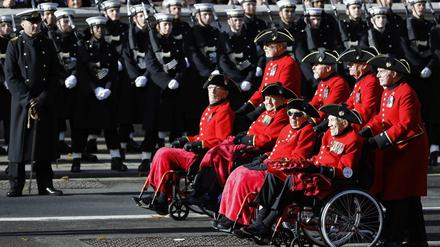 Auch britische Veteranen nahmen an den Gedenkfeierlichkeiten in London teil. 