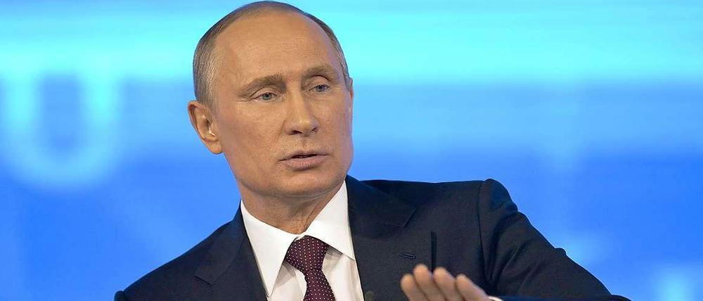Auftritt im Staatsfernsehen: Russlands Präsident Wladimir Putin.