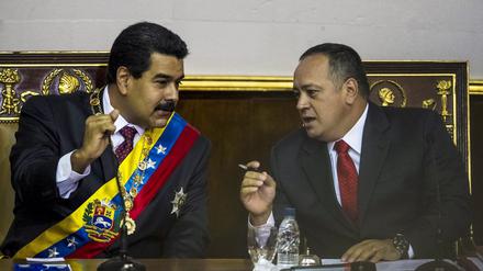 Staatschef Maduro (l.) und sein wichtigster Helfer Cabello.