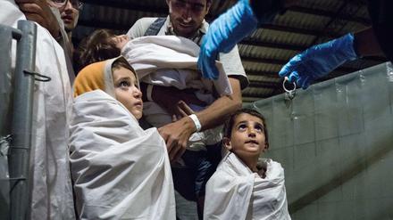 Syrische Flüchtlingskinder bei der Erstaufnahme in Passau.