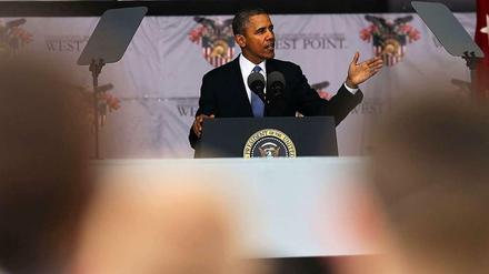 US-Präsident Barack Obama bei der traditionellen Rede vor den Absolventen der Prestigeträchtigen Militärakademie West Point. 