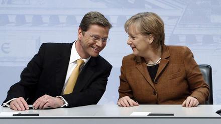 Da regierte man noch gemeinsam. Westerwelle und Merkel.