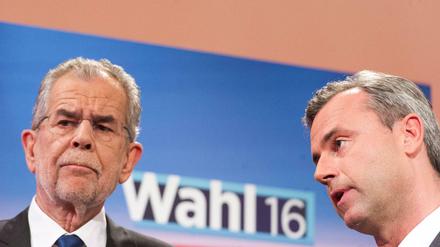 Nach der Wahl am 22. Mai: Alexander Van der Bellen (links) und Norbert Hofer. 