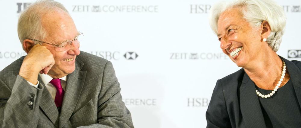 Christine Lagarde und Wolfgang Schäuble bei einer Veranstaltung in Hamburg.