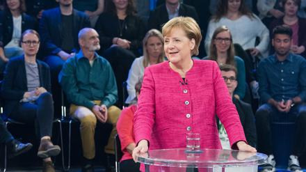 Bundeskanzlerin Angela Merkel (CDU) in der ZDF-Sendung "Klartext". 