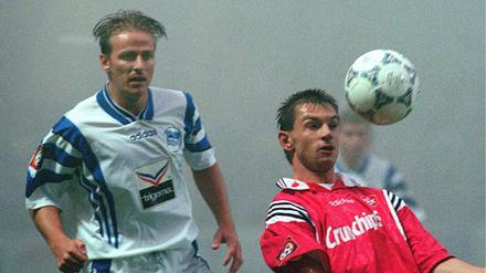 Mehr als 20 Jahre nach ihrem Aufeinandertreffen in der 2. Bundesliga 1996 könnten Eyjölfur "Jolly" Sverrisson und Pavel Kuka am Samstag in der Max-Schmeling-Halle aufeinandertreffen. Kuka läuft am Samstag allerdings für den 1. FC Nürnberg auf und nicht wie 1996 für Kaiserslautern.