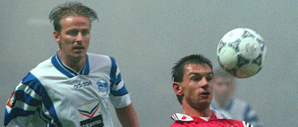 Mehr als 20 Jahre nach ihrem Aufeinandertreffen in der 2. Bundesliga 1996 könnten Eyjölfur "Jolly" Sverrisson und Pavel Kuka am Samstag in der Max-Schmeling-Halle aufeinandertreffen. Kuka läuft am Samstag allerdings für den 1. FC Nürnberg auf und nicht wie 1996 für Kaiserslautern.