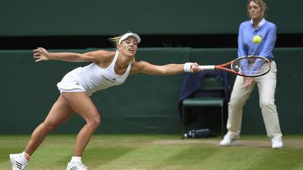 Vergeblich gestreckt. Angelique Kerber verpasst ihren ersten Sieg in Wimbledon.