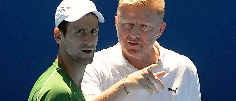 Für ein Duell mit seinem Spieler auf dem Trainingsplatz reicht es nicht mehr. „Ich kann eine Hälfte des Platzes sehr gut abdecken gegen Novak, den ganzen Platz nicht mehr“, sagt Becker.