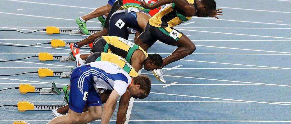Bolts Fehlstart kostet den Jamaikaner die Goldmedaille.