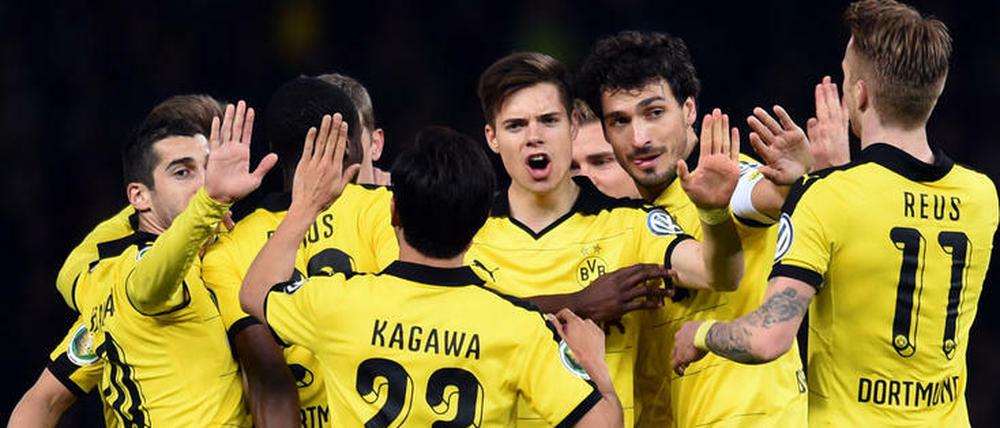 Gewohntes Bild. Borussia bejubelt den Einzug in ein DFB-Pokalfinale.