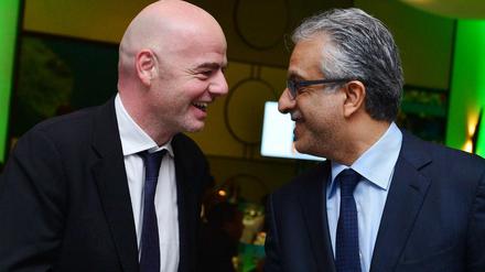 Einer wird gewinnen. Gianni Infantino (links) und Scheich Salman bin al Chalifa duellieren sich um die Fifa-Präsidentschaft.