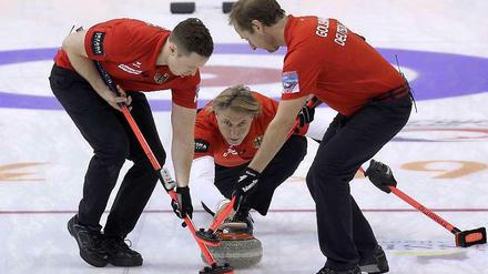 Neue Hoffnung für eine Randsportart: Das deutsche Curling-Team bei den Olympischen Spielen von Sotschi.