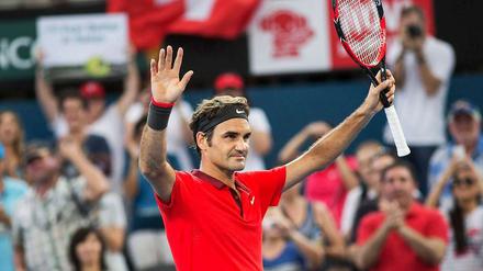 999 Mal hat man Roger Federer so oder ähnlich nach einem Einzelsieg schon gesehen.