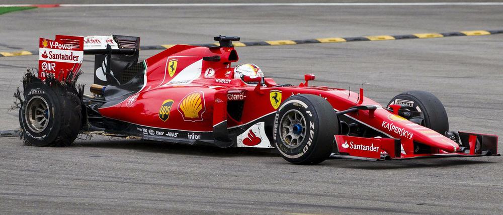Der Auslöser. Sebastian Vettels geplatzter Reifen in Spa.