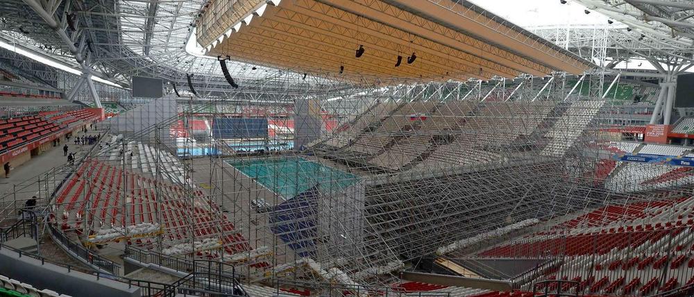 In der Kazan-Arena sollen 2018 WM-Spiele stattfinden - wenn die Vergabe der Weltmeisterschaft nicht wiederholt wird.