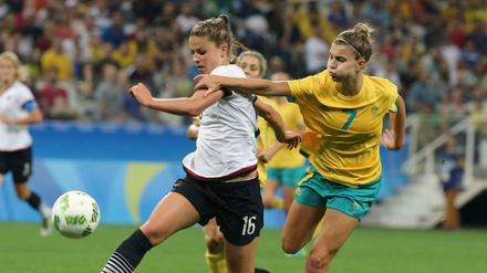 fehlstart: Bereits nach 6 Minuten gerieten die deutschen Fußballerinnen gegen Australien in Rückstand. 