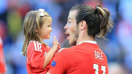 Gareth Bale und Tochter Alba.