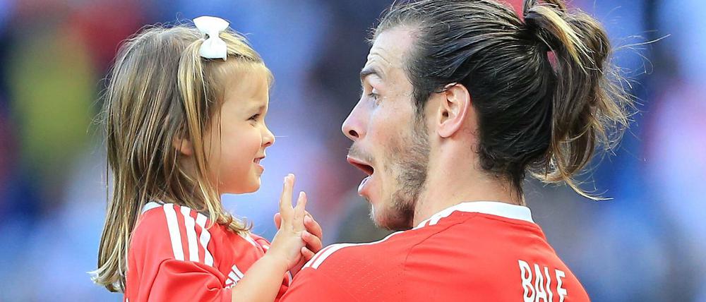 Gareth Bale und Tochter Alba.