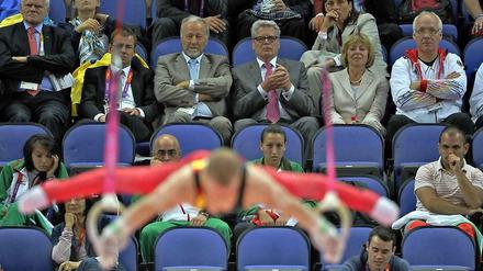Einmaliger Besuch. Joachim Gauck (Mitte, 3. v. r.) begeisterte sich für die Olympischen Spiele in London 2012 – Sotschi aber will er fern bleiben.