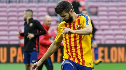 Katalanische Farben: Gerard Piqué im Dress des FC Barcelona.