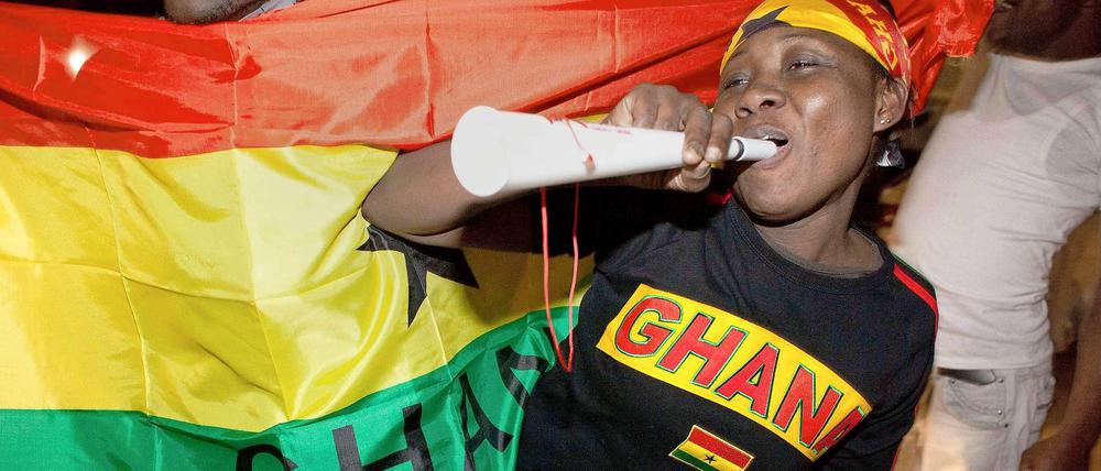Ghanas Fans sind nach dem Viertelfinal-Einzug in Feierlaune.