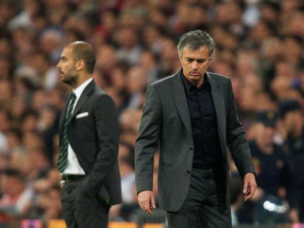 Fernduell. José Mourinho (vorn) und sein ewiger Rivale Pep Guardiola.